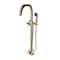 Castello Usa Neptune Freestanding Brushed Gold Gooseneck Tub Filler Faucet with Breeze Handle CB-F04-BG-J0806 - alternate 1